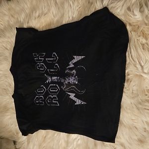 Seductions by Sirens Rock ’n’ Roll Cutout V-Neck Graphic T-Shirt | Black